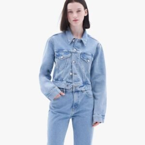 AGOLDE Blanca Elasticated Light Blue Denim Jacket